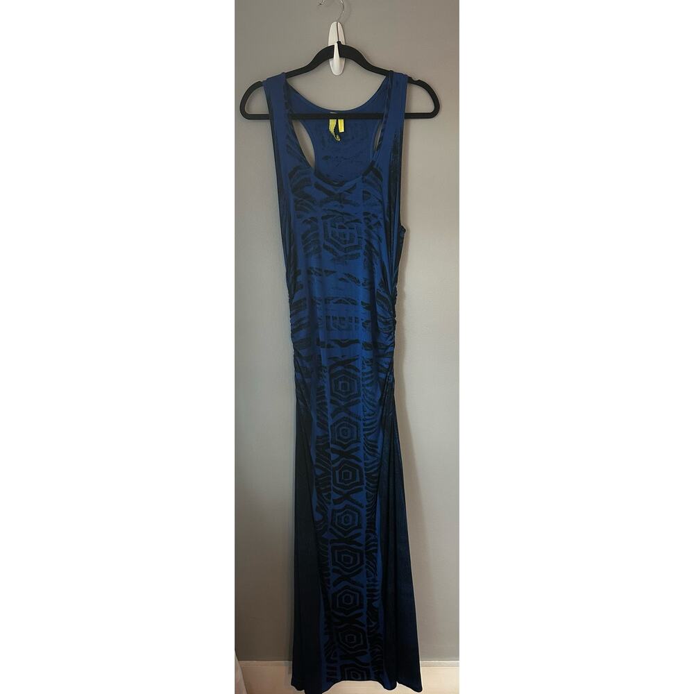 Green Dragon Maxi Dress with side ruching